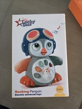 Lucky Star Rocking Penguin Educational Toy - Blue & Orange